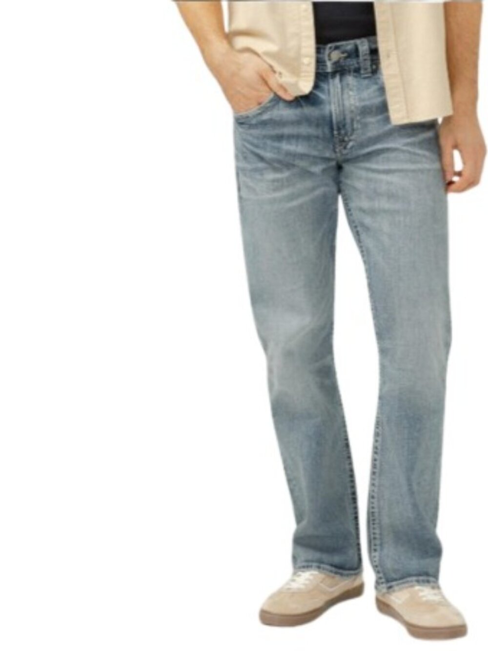 Silver Mens Gordie Relaxed Straight Leg Jeans Mid Wash 38 X 32 New
